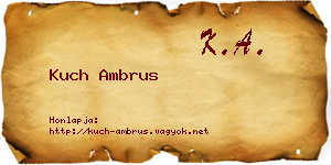 Kuch Ambrus névjegykártya