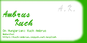 ambrus kuch business card